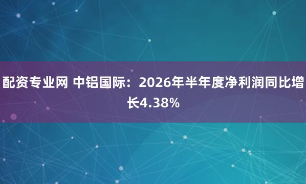 配资专业网 中铝国际：2026年半年度净利润同比增长4.38%